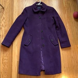 Land’s End Purple Long Wool Coat